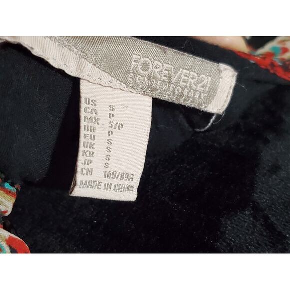 Forever21 Women Multicolor Rayon Round Neck Long Sleeve Knee Length Dress Size S - Picture 9 of 11